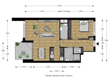 Te huur: Appartement Helperpark in Groningen, Groningen, Groningen, Appartement