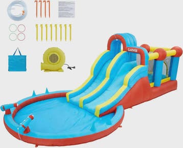 Garvee Kinder Springkussen met Waterglijbaan en Waterpistool