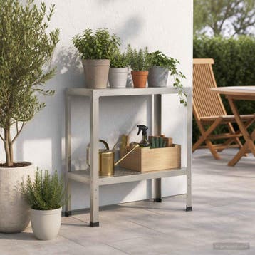 vidaXL Planttafel 80 x 40 x 80 cm Roestvrij staal zilver, Verzenden, Nieuw