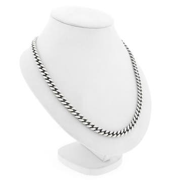 Zilveren robuuste gourmetschakel ketting, Sieraden, Tassen en Uiterlijk, Kettingen, Ophalen of Verzenden, Gebruikt, Zilver, Zilver
