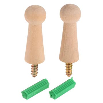 2x Houten Kapstok Haakjes - Wandkapstok - Haken - Jashaak -, Verzenden, Nieuw