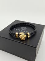 Versace Medusa armband, Zwart / Goud, Nieuw