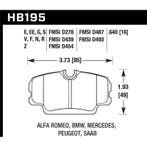 Hawk 84-4/91 BMW 325 (E30) HT-10 HPS Street Front Brake Pads, Ophalen of Verzenden, Nieuw