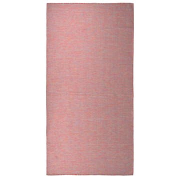vidaXL Buitenkleed platgeweven 100x200 cm rood, Verzenden, Nieuw, Rood