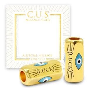 1 x C.U.S® Sieraden message beads luck & evil eye Goud..., Ophalen of Verzenden, Nieuw, Kraal