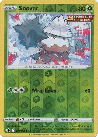 Snover 009/198 reverse holo Chilling Reign, Ophalen of Verzenden, Nieuw, Losse kaart, Foil