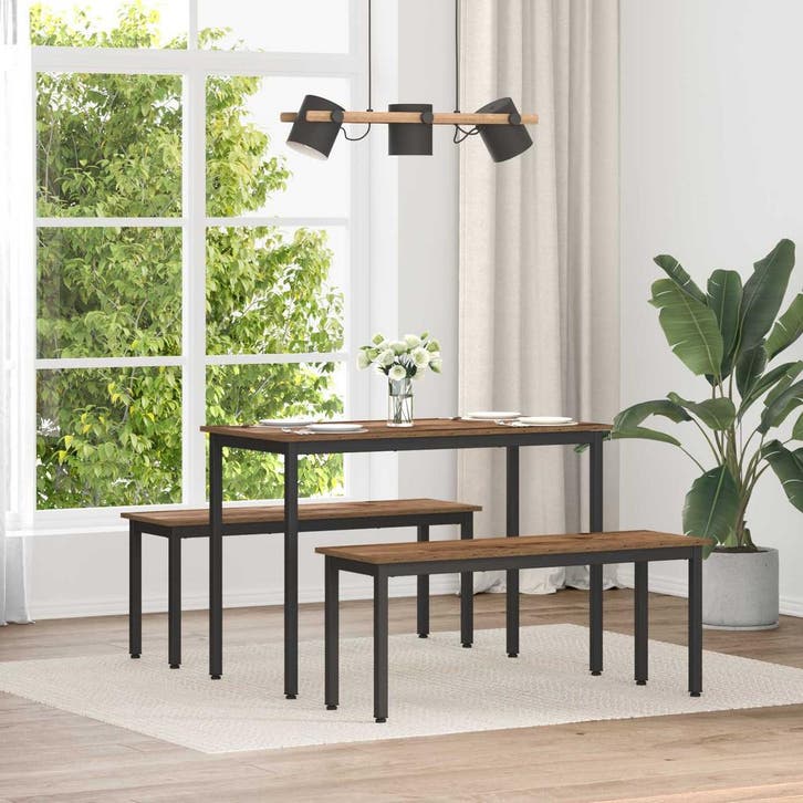 vidaXL Bank Oudhout 110 x 35 x 45 cm Bewerkt hout, Huis en Inrichting, Banken | Bankstellen, Nieuw, Hout, Verzenden