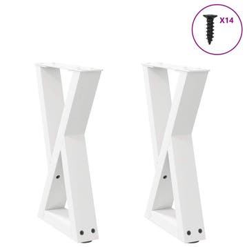 vidaXL Salontafelpoten 2 st 38x(42-43,3) cm staal wit, Verzenden, Nieuw