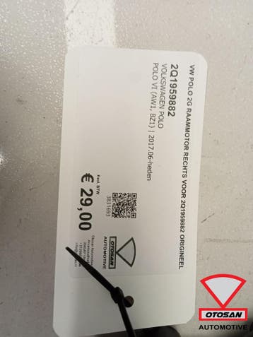 VW Polo 2G Raammotor Rechts voor 2q1959882 Origineel, Ophalen, Gebruikt, Volkswagen
