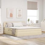 vidaXL Opbergbed met matras met matras Crème 160 x 200 cm, Verzenden, Nieuw, Crème