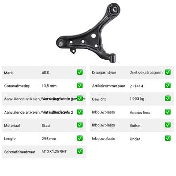 Draagarm Toyota iQ 1.0 (J1) Van 2009-01 tot 2015-12 - Autopa, Verzenden, Nieuw, Toyota