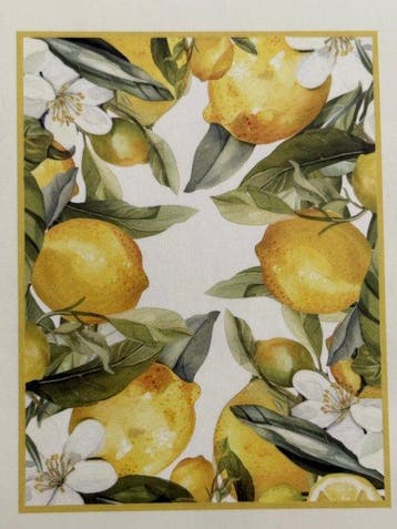 Elegante tafellaken met citroenplanten - landhuisstijl -