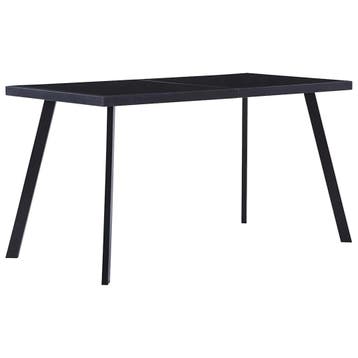 vidaXL Eettafel 140x70x75 cm gehard glas zwart, Huis en Inrichting, Verzenden, Nieuw