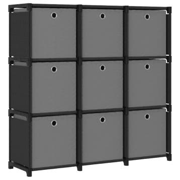 vidaXL Kast met 9 vakken met boxen 103x30x107,5 cm stof, Overige materialen, 100 tot 150 cm, Verzenden, 100 tot 150 cm