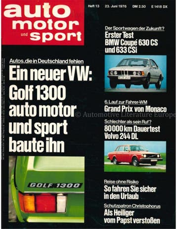 1976 AUTO MOTOR UND SPORT 13 DUITS, Nieuw, Author