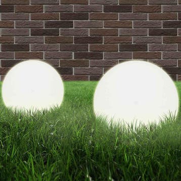 vidaXL LED-bollampen 2 st rond 20 cm PMMA, Tuin en Terras, Verzenden, Nieuw, Kunststof