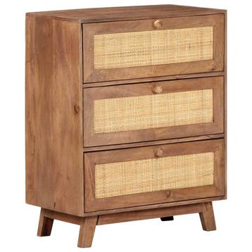 vidaXL Dressoir 61x35x76 cm massief mangohout, Verzenden, Nieuw, Overige houtsoorten, Minder dan 50 cm