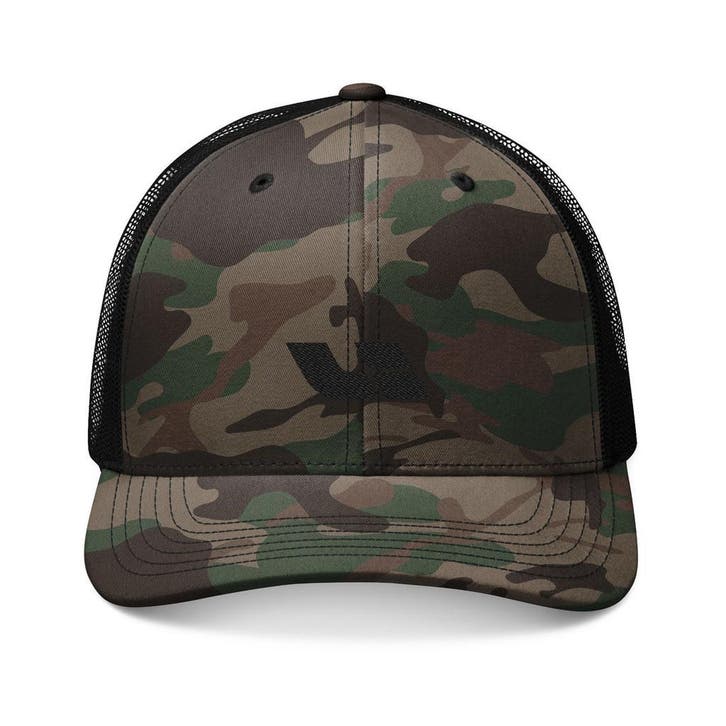 CAMOUFLAGE TRUCKER HAT (borduurwerk), Kleding | Heren, Hoeden en Petten, Pet, Nieuw, One size fits all