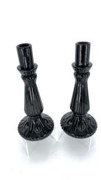 Sowerby - Victorian - Kaarsenhouder (2) - Ebony Glass -, Antiek en Kunst