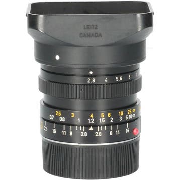 Tweedehands Leica Elmarit-M 28mm f/2.8 Asph - Zwart CM5672, Ophalen of Verzenden, Gebruikt, Groothoeklens