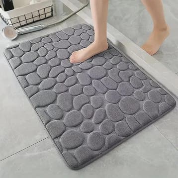 Antislip Badmat met 3D Steen Design - Absorberend & Sneldrog, Verzenden, Nieuw