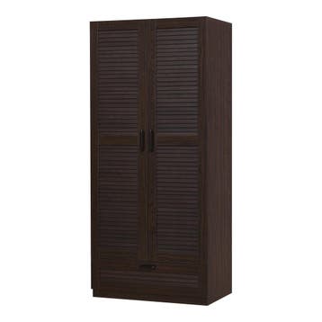 Kledingkast Finning 176x80x52 cm met 1 lade walnootkleurig d, Verzenden, Nieuw