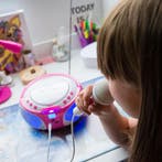 Lenco SCD-650PK - Draagbare radio CD speler met karaokemicro, Verzenden, Zo goed als nieuw