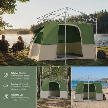 Ruime Outdoor Camping Tent 280x220x176 cm - Lichtgewicht Taf, Verzenden, Nieuw