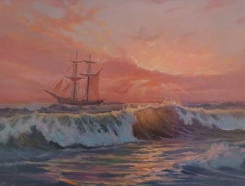 Marat Pashaev (XX-XXI) - Seascape, Antiek en Kunst, Kunst | Schilderijen | Klassiek
