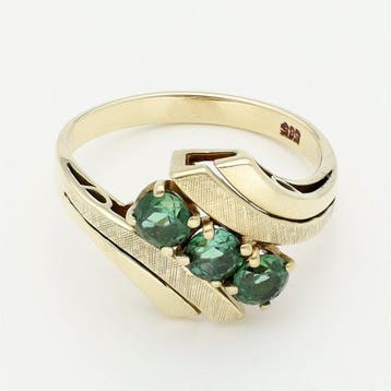 Ring - 14 karaat Geel goud - Smaragd, Nieuw