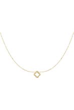 diamant klaver ketting - Goudkleur, Verzenden, Nieuw