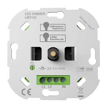LED dimmer incl. afdekraam Lybardo 5-150W | Fase afsnijding, Verzenden, Nieuw, Overige typen