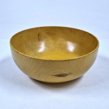 Vintage handgedraaide houten kom van esdoorn uit Gwynedd,, Verzenden, Gebruikt