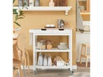 SoBuy FKW68-WN - Keukentrolley - 2 lades - Wit, Huis en Inrichting, Verzenden, Nieuw