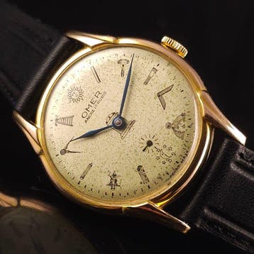 Omer - Masonic Dial Subsecond Manual - Zonder minimumprijs -, Sieraden, Tassen en Uiterlijk, Horloges | Heren, Nieuw