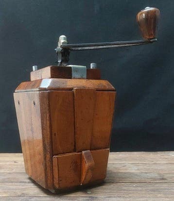 Koffiemolen - Hout, Staal - antieke koffiemolen