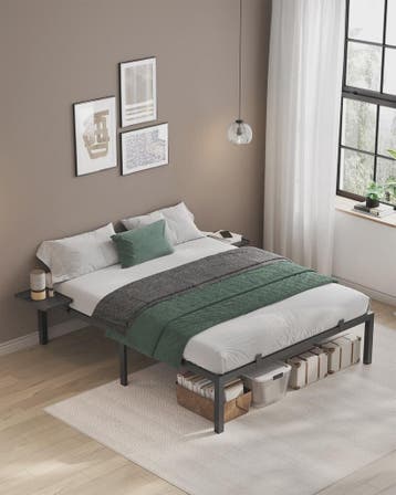 Stalen Bedframe met Nachtkastjes en Opbergruimte - Dubbel Be, Verzenden, Nieuw