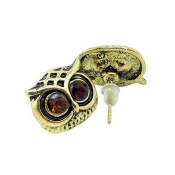 Fako Bijoux - Oorbellen - Steker - Uiltjes - Retro - Brons -, Verzenden, Nieuw