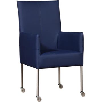 Set van 4 Leren eetkamerstoelen Spark - Toledo Kobalt, Huis en Inrichting, Stoelen, Ophalen of Verzenden, Nieuw, Leer