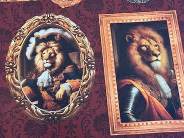 Koninklijke Galerij der Geïllustreerde Leeuwen - Meubelstof