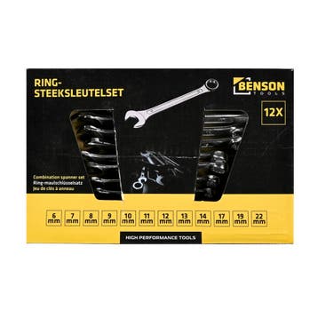 Benson 12-delige ring- en steeksleutelset - 6 tot 22 mm -..., Ophalen of Verzenden, Nieuw