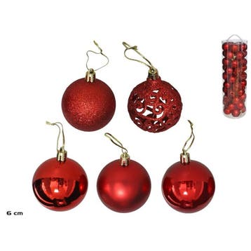 Kerstballen Set - 50 Stuks Rode Kerstballen - Onbreekbare..., Verzenden, Nieuw