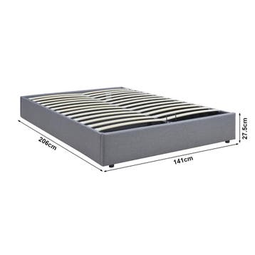 Tweepersoonsbed Nola met matras linnen 200x140 cm grijs [en., Verzenden, Nieuw