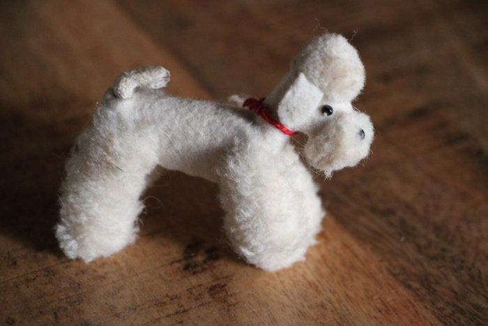 Steiff: wol poedel, 1965 - Pluche speelgoed - 1960-1970 -, Antiek en Kunst, Antiek | Speelgoed