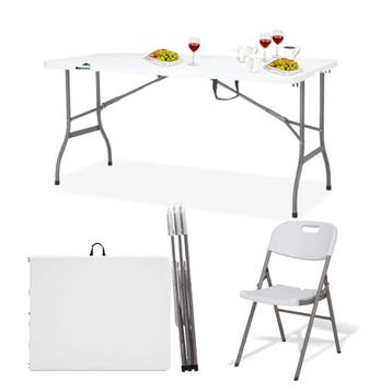 MaxxGarden Vouwtafel 152cm - Inklapbare Picknickset - met..., Verzenden, Nieuw