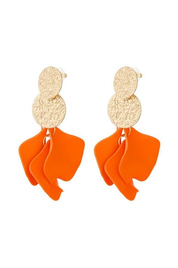 Goudlief Blooming chique oorbellen (Dames sieraden), Verzenden, Nieuw, Oranje, Overige materialen