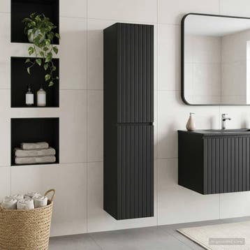 vidaXL Wand Gemonteerde Badkamerkast Zwart 33 x 34,5 x 160, Verzenden, Nieuw