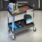 Datona Gereedschapstrolley met 2 opbergvakken - zwart -, Ophalen of Verzenden, Nieuw