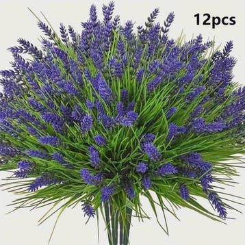 12 Bundels Kunstlavendel Planten voor Buiten - UV-bestendig, Verzenden, Nieuw