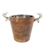 Champagne Koeler hert hout zilver 30x42x26cm, Huis en Inrichting, Woonaccessoires | Overige, Verzenden, Nieuw